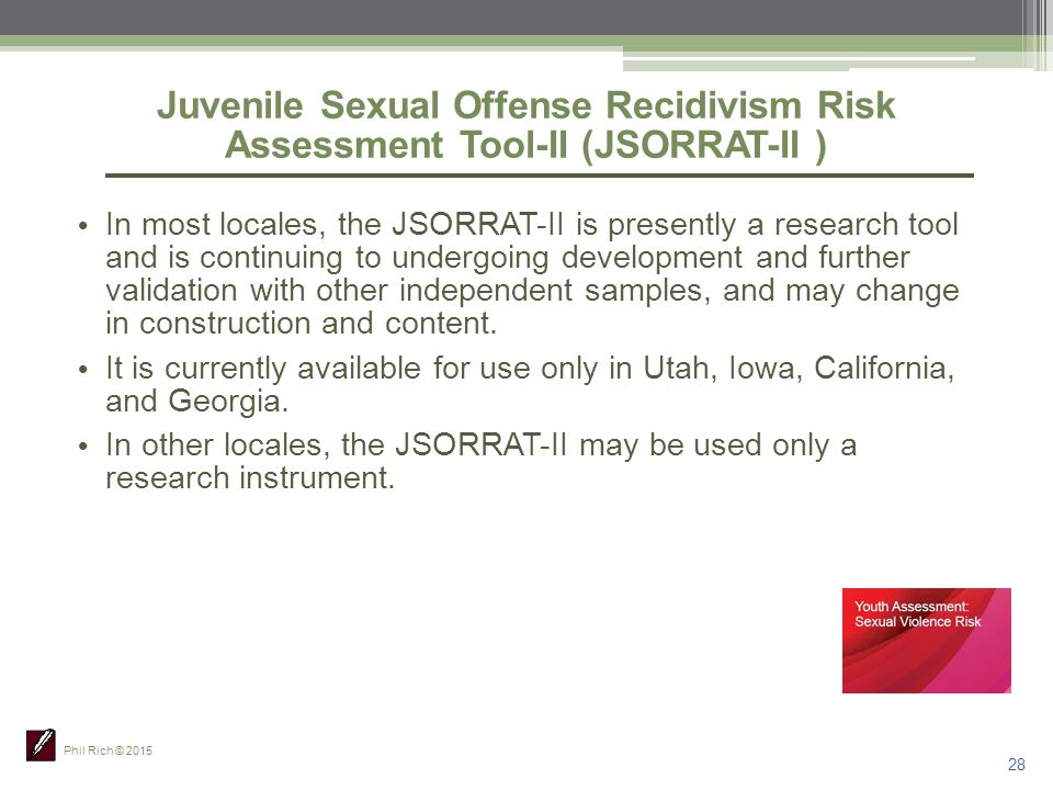 Risk inventory test for sex offenders
